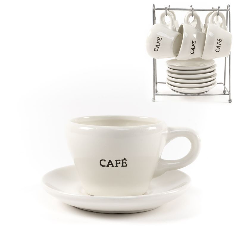 Juego de 6 Tazas de Café con Soporte